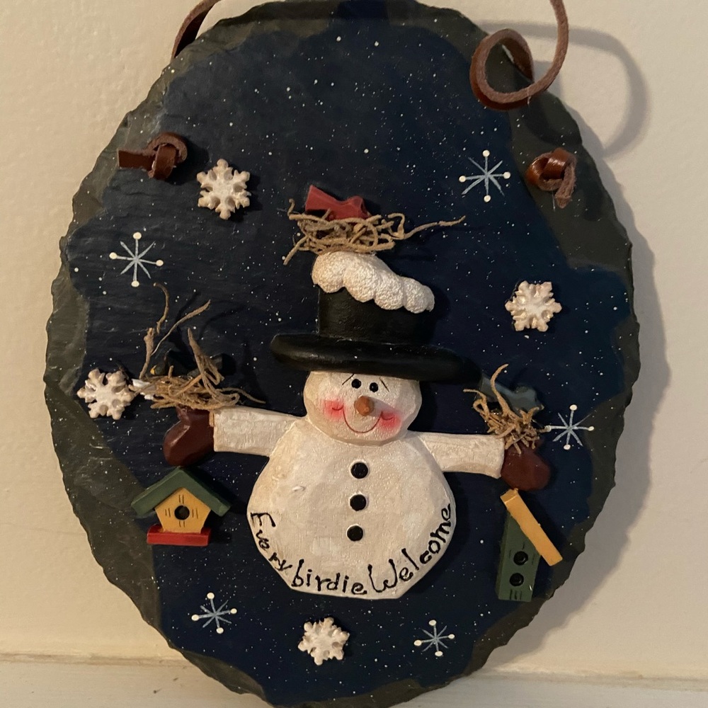 Santa & Snowman Heartstrings holiday hangings